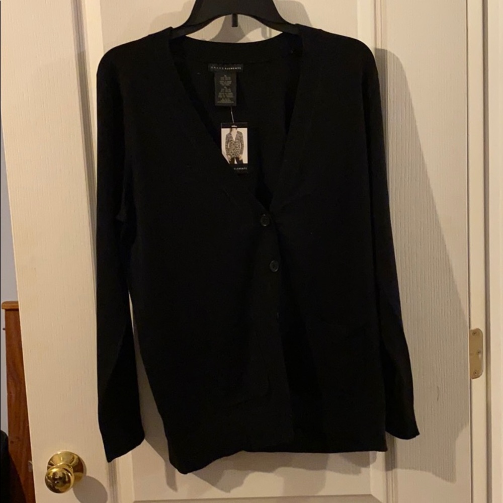 NWT Grace Elements Black Cardigan